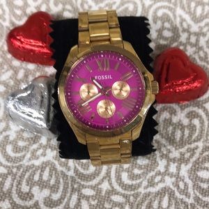 Fossil watch-pink face